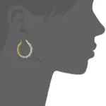 Pendientes de mujer de Color dorado brillante, pendientes de aro con patrón retorcido fundido a presión a la moda para mujer, regalo de joyería de boda de compromiso 4