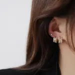 pendientes de aro de hoja delicada con circonita brillante para mujer, aretes de aro de moda de Color plateado/dorado, regalo elegante para niña, joyería 2021 6