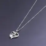 collar con colgante de corazón de Color plateado para mujer, accesorios de circonita brillante para fiesta de aniversario, joyería delicada para regalo del Día de la madre 5