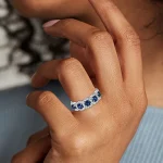 anillos de circonia cúbica blanca y azul de lujo para mujer, ceremonia de boda, fiesta, anillos nupciales de moda, joyería llamativa, regalos elegantes 3 anillos de circonia cúbica blanca y azul de lujo para mujer, ceremonia de boda, fiesta, anillos nupciales de moda, joyería llamativa, regalos elegantes 3