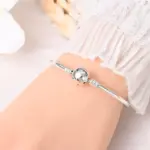 17-20CM 925 pulseras de plata para mujer estrella Luna mariposa gato garra loto corona dorada pulseras aptas para DIY dijes colgantes joyería 3