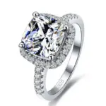 Anillos brillantes de Plata de Ley 925 con piedra de circonia cúbica grande para mujer, accesorio de compromiso de boda, joyería Anel 1
