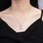Collar con colgante de moissanita 100% auténtica, Color D, certificado GRA de 1 quilate para mujer, joyería fina de plata de ley S925 para boda y novia 4