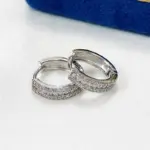 pendientes de aro de Color plateado de alta calidad para mujer, Micro pavé de piedra CZ, pendientes circulares versátiles a la moda para niñas, joyería de moda 4