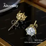 Pendientes de moissanita de 100% para mujer, joyería fina de Plata de Ley 925 con pluma de prueba de diamante, promoción 8 Pendientes de moissanita de 100% para mujer, joyería fina de Plata de Ley 925 con pluma de prueba de diamante, promoción 8