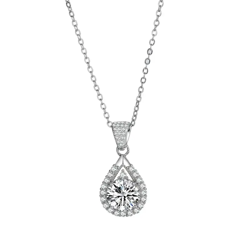 Nuevo collar de plata de ley 925, colgante exquisito de moissanita de 3 quilates para mujer, joyería de boda Noble a la moda, regalos de fiesta 6