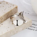 925 anillos de plata esterlina para mujer pareja minimalista hecho a mano Simple anillo abierto grande fiesta prevenir alergias joyería regalos de vacaciones 6