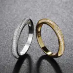 Anillos de boda de moissanita de 5 piedras, banda de media eternidad de corte brillante redondo, anillo de boda de diamante de laboratorio de plata 925 de 3mm para mujeres y hombres 53 Anillos de boda de moissanita de 5 piedras, banda de media eternidad de corte brillante redondo, anillo de boda de diamante de laboratorio de plata 925 de 3mm para mujeres y hombres 53