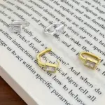 pendientes de aro rectangulares de circonita cúbica para mujer, Color plateado/dorado, joyería de temperamento para niñas 5