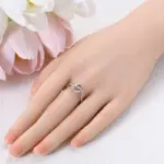Anillos Anillos originales de Plata de Ley 925 con lazo, corazón, sol, luna, estrella, anillos de circón para mujer, joyería, regalos de aniversario de cumpleaños 5