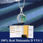 S925 sólida plata esterlina VVS1 D Color Moissanite collar cadena con certificado joyería fina para mujer joyería 5