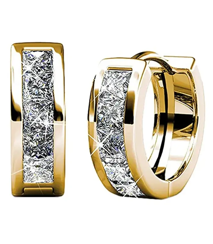 pendientes de aro versátiles para mujer, aretes con medio círculo de circonia cúbica, regalo exquisito, joyería femenina con temperamento 1