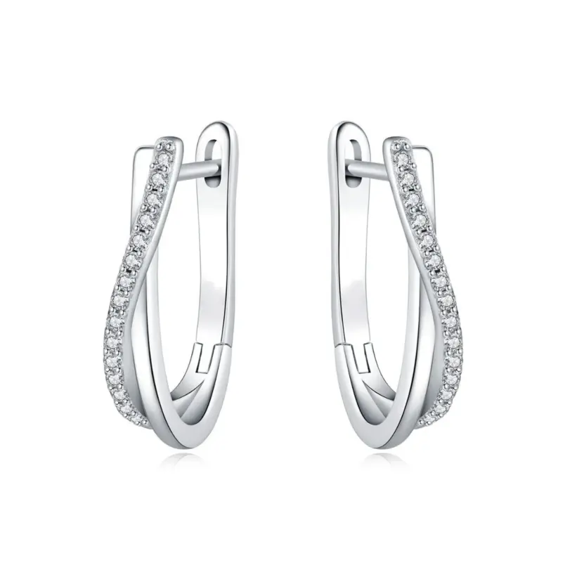 Pendientes de plata 925 con forma de estrella retorcida, joyería, pendientes de aro versátiles para mujer, joyería fina, regalos de fiesta de cumpleaños 4