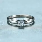 anillos de circón cúbico redondos individuales para mujer, accesorios de compromiso para boda, anillos femeninos simples y elegantes, joyería de moda 2
