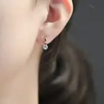 Pendientes redondos de piedra de circonia cúbica con barra de Metal de Color dorado para mujer, pendiente de poste CZ con forma de lazo, pendiente brillante clásico 4