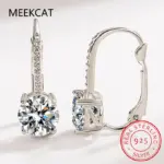 Pendientes de Aro de Oro de 18K con Moissanita de 2 Quilates y Diamantes de Laboratorio de 8mm para Mujer, Joyería Original de Plata 925, Huggies 2