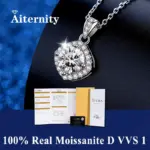 Alta joyería de plata de ley S925, collar con colgante de moissanita 100%, Color D con certificado GRA para boda y fiesta de mujer 5