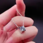 Collar con colgante de moissanita 100% auténtica, Color D, certificado GRA de 1 quilate para mujer, joyería fina de plata de ley S925 para boda y novia 5