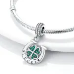 Nuevo Abalorio de plata de ley 925, colgante de trébol de cuatro hojas para pulsera Original, collar, regalos DIY para mujer 3 Nuevo Abalorio de plata de ley 925, colgante de trébol de cuatro hojas para pulsera Original, collar, regalos DIY para mujer 3