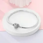 Pulsera Original de Plata de Ley 925, pulsera con dijes de 17-20CM, pulsera de circonia pavimentada con corazón de amor para mujer, regalos de joyería DIY 4 Pulsera Original de Plata de Ley 925, pulsera con dijes de 17-20CM, pulsera de circonia pavimentada con corazón de amor para mujer, regalos de joyería DIY 4