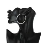 Pendientes de aro de Plata de Ley 925 para mujer, aretes circulares de 5CM, joyería bonita a la moda para fiesta de boda, regalos de vacaciones 6