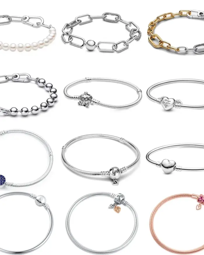 Nueva Pulsera de Plata de Ley 925 de Moda con Hojas y Perlas Azules, Compatible con Pulseras DIY Originales, Joyería para Mujer 1