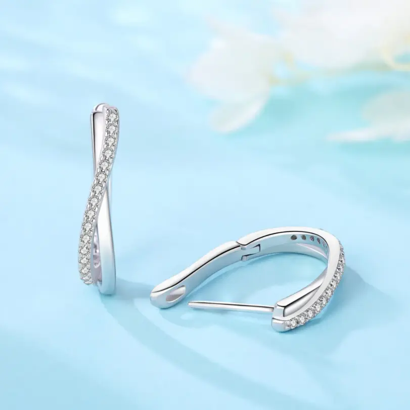 Pendientes de plata 925 con forma de estrella retorcida, joyería, pendientes de aro versátiles para mujer, joyería fina, regalos de fiesta de cumpleaños 3