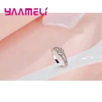 Anillo de Plata de Ley 925 de Color, regalos simples y dulces de estilo romántico para amantes, forma cruzada de amor para mujeres, joyería para ceremonia de compromiso 5