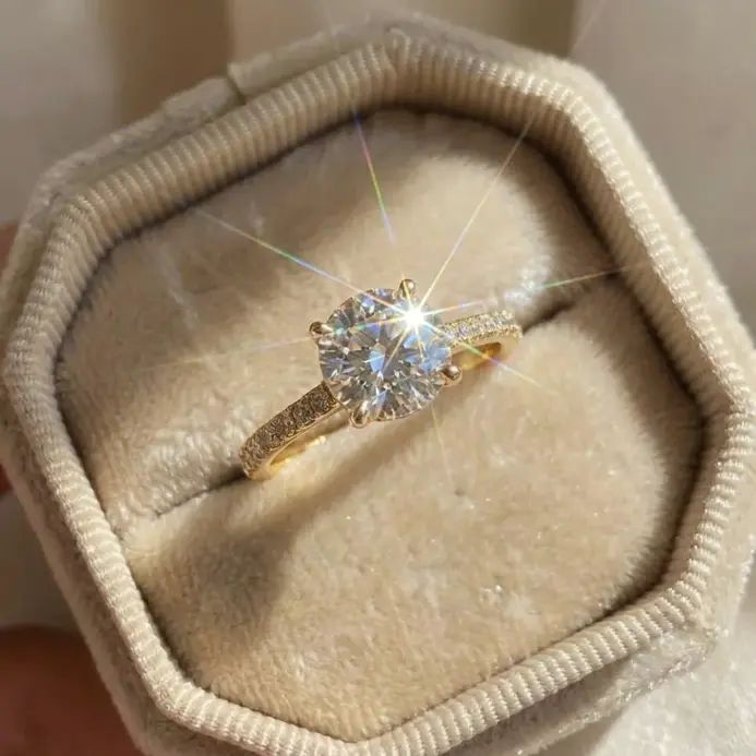 Preciosos anillos redondos de circón brillante de Plata de Ley 925 para mujer, aniversario, boda, regalo de joyería fina de lujo de alta calidad 1