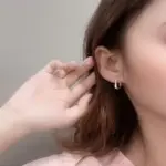 Pendientes de aro circulares de Plata de Ley 925 para mujer, pendientes de circonia de cristal de lujo a la moda, joyería versátil para fiesta y boda 4
