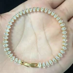 Pulseras de cadena geométrica de cristal romano de lujo para mujer, pulsera de tenis gótica de moda con diamantes de imitación, dije de marquesa, joyería de boda 6