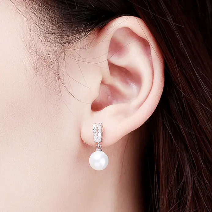 nueva moda, pendientes colgantes de perlas de imitación para mujer, accesorios de compromiso de boda a la moda, pendientes simples y elegantes para niñas 2