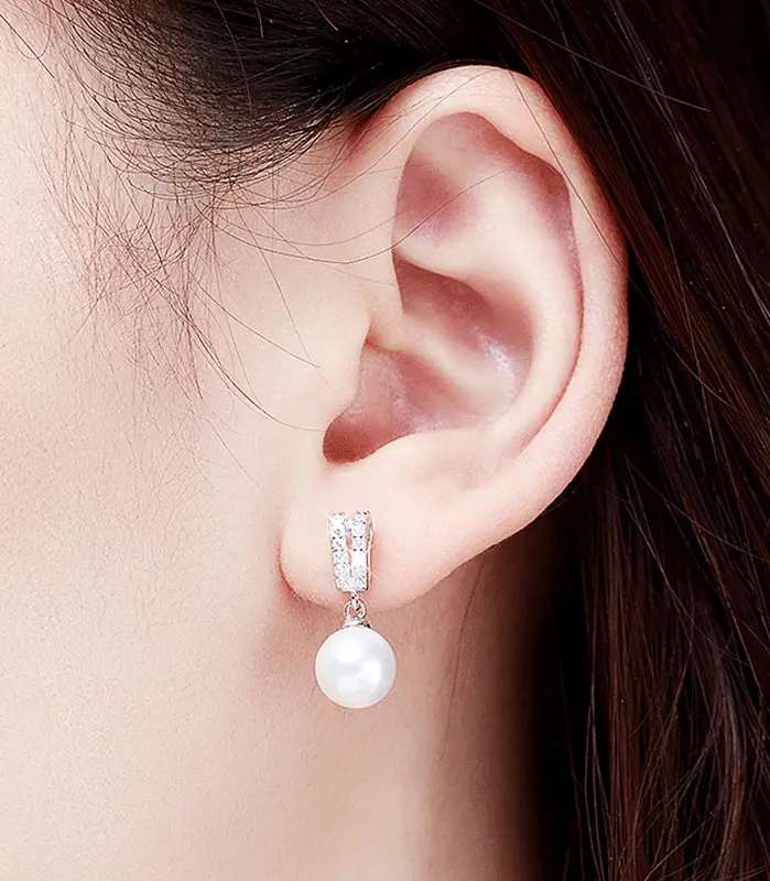 nueva moda, pendientes colgantes de perlas de imitación para mujer, accesorios de compromiso de boda a la moda, pendientes simples y elegantes para niñas 2