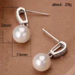 nueva moda, pendientes colgantes de perlas de imitación para mujer, accesorios de compromiso de boda a la moda, pendientes simples y elegantes para niñas 5