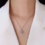 Promoción de múltiples colgantes de molino de viento de moissanita de 1,0 quilates, joyería de plata de ley 925 de boda de lujo, collar de diamantes de novia 6
