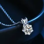 Collar con colgante de moissanita 100% auténtica, Color D, certificado GRA de 1 quilate para mujer, joyería fina de plata de ley S925 para boda y novia 3