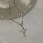 Collar con colgante de Cruz de circón de cristal brillante para mujeres y niñas, collar de cadena fina de Color plateado Punk, joyería de fiesta, regalo de cumpleaños 6