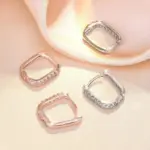 Pendientes de aro circulares de Plata de Ley 925 para mujer, pendientes de circonia de cristal de lujo a la moda, joyería versátil para fiesta y boda 2