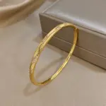 pulsera fina con estampado irregular para mujer, brazalete fino con incrustaciones de diamantes, chapado en cobre, dorado, diseño Original fino, regalo de fiesta 3