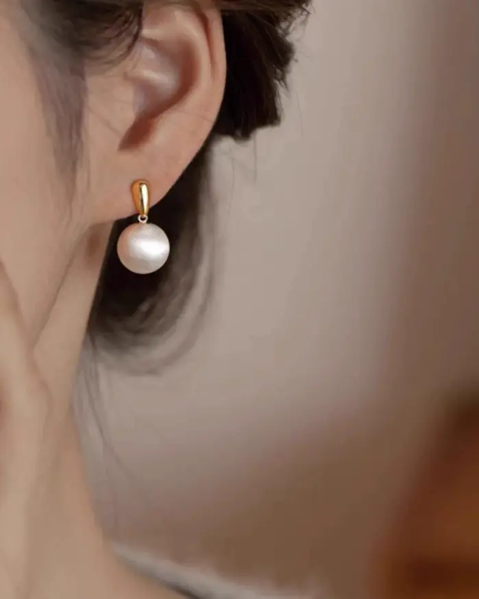 Pendientes XIYANIKE con colgante de bola cepillada de Metal contrastante de Color dorado y plateado para mujer, joyería nueva de moda, regalo para fiesta Rock 2