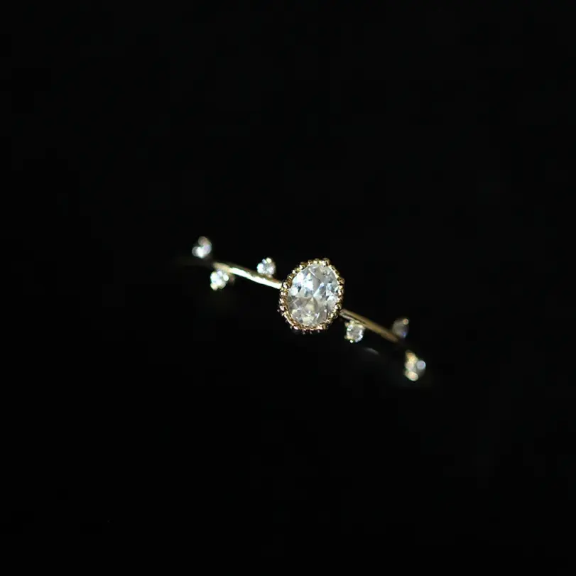 anillos finos delicados para mujer, anillos de boda de circonia cúbica de cristal con incrustaciones de Color dorado, joyería exquisita para mujer, venta al por mayor 3
