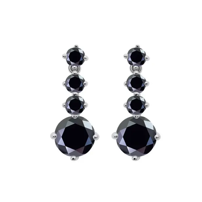 Pendientes colgantes de moissanita de laboratorio completo de Plata de Ley 925 de lujo total 2,6 quilates color azul verde pendientes de moissanita para mujer joyería 2