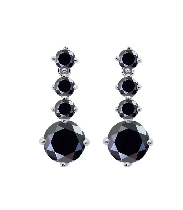Pendientes colgantes de moissanita de laboratorio completo de Plata de Ley 925 de lujo total 2,6 quilates color azul verde pendientes de moissanita para mujer joyería 2