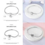 Pulsera de plata 925, pulseras originales, circonita colorida, corazón, flor, gato, cadena de serpiente para dijes DIY, regalos de joyería de lujo de 17-20CM 67