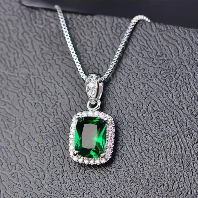 collar con colgante de circonia cúbica geométrica para mujer, temperamento de lujo, tendencia de boda, accesorio para el cuello, joyería de fiesta 1