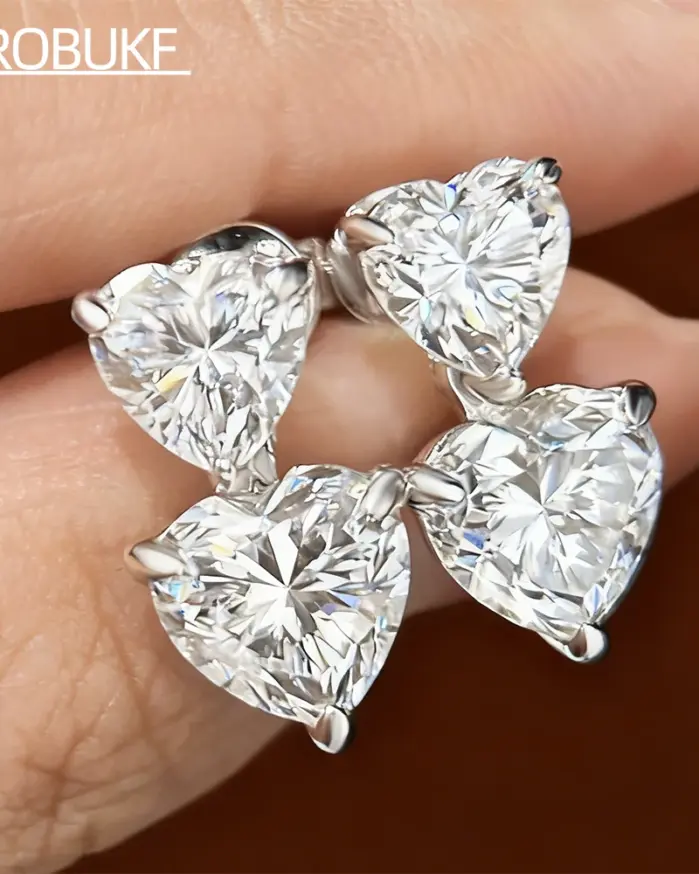 Pendientes colgantes de moissanita con corte de corazón para mujer, 3/6cttw, calidad de lujo, diamante de laboratorio, certificado GRA, joyería de novia de plata de ley S925 1
