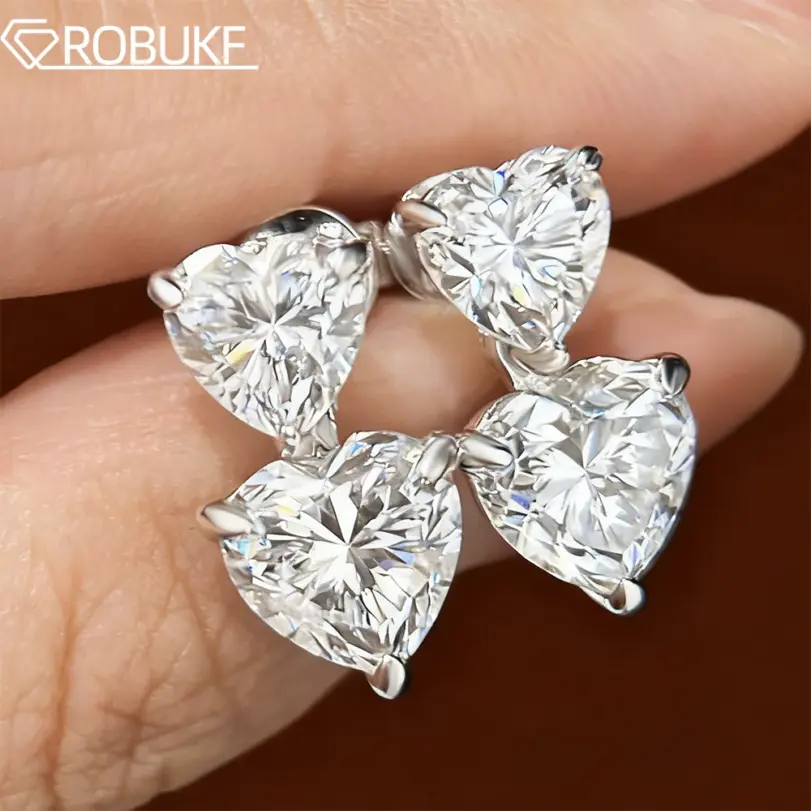 Pendientes colgantes de moissanita con corte de corazón para mujer, 3/6cttw, calidad de lujo, diamante de laboratorio, certificado GRA, joyería de novia de plata de ley S925 1