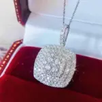 collar de circonia cúbica brillante para mujer, colgante brillante, joyería delicada para compromiso y boda 1