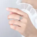 Nuevo Anillo de Plata de Ley 925 con circonita 5A brillante para mujer, joyería de boda, abalorio de compromiso, regalo de moda para fiesta, anillo de alta calidad 4
