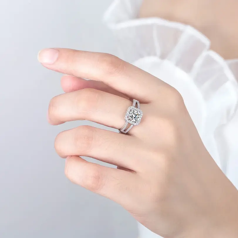 Nuevo Anillo de Plata de Ley 925 con circonita 5A brillante para mujer, joyería de boda, abalorio de compromiso, regalo de moda para fiesta, anillo de alta calidad 4